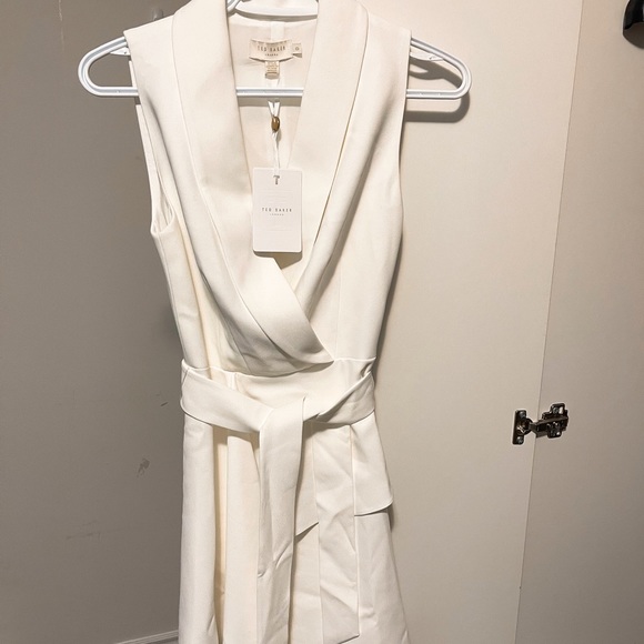 Ted Baker Laraaa Tiered Mini Dress, White - Picture 2 of 4